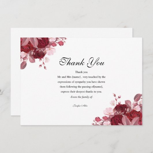 Floral begrafenis bedankt (Voorkant / Achterkant)