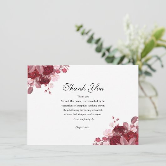 Floral begrafenis bedankt (Staand voorkant)