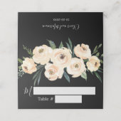 Floral Beige Black Wedding Place Card Plaatskaartje (Buitenkant ongevouwen)