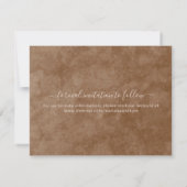 Floral Beige Blush Gold op Brown Save the Date Aankondiging (Achterkant)