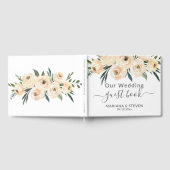 Floral Beige Blush op White Wedding Guest Book Gastenboek (Volledig)