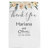 Floral Beige Blush op White Wedding Medium Cadeauzakje (Achterkant)