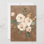 Floral Beige Blush Rozen Gold Brown Wedding Kaart (Achterkant)