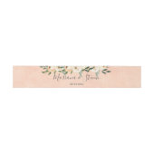 Floral Beige Blush Rozen Gold op roze bruiloft Inv Uitnodigingen Wikkel (Vlak)