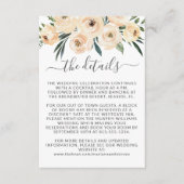 Floral Beige Blush Rozen Gold op White Informatiekaartje (Voorkant)