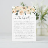 Floral Beige Blush Rozen Gold op White Informatiekaartje (Staand voorkant)
