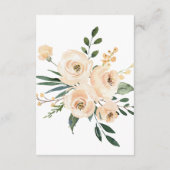 Floral Beige Blush Rozen Gold op White Informatiekaartje (Achterkant)
