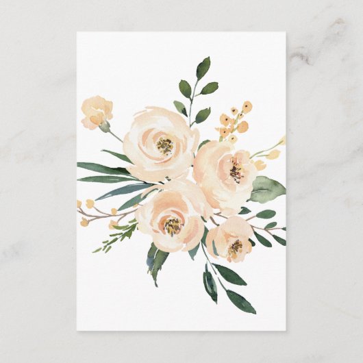 Floral Beige Blush Rozen Gold op White Informatiekaartje (Achterkant)