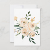 Floral Beige Blush Rozen Gold op White RSVP Kaartje (Achterkant)