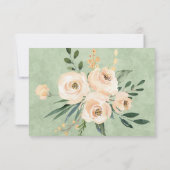 Floral Beige Blush Rozen Gold Sage Green RSVP Bedankkaart (Achterkant)