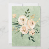 Floral Beige Blush Rozen Gold Sage Green Wedding Kaart (Achterkant)