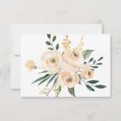 Floral Beige Blush Rozen Gold White RSVP-kaart Bedankkaart (Achterkant)