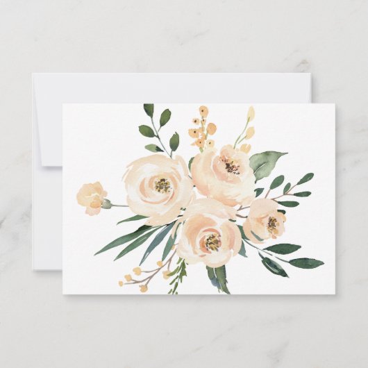 Floral Beige Blush Rozen Gold White RSVP-kaart Bedankkaart (Achterkant)