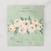 Floral Beige Blush Sage Green Wedding Place Card Plaatskaartje (Buitenkant ongevouwen)