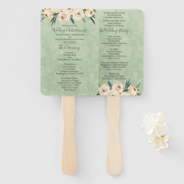 Floral Beige Blush Sage Green Wedding Programme Handwaaier