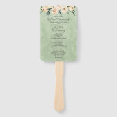 Floral Beige Blush Sage Green Wedding Programme Handwaaier (Voorkant)