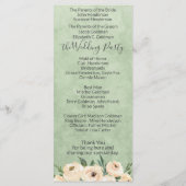 Floral Beige Blush Sage Green Wedding Programme Programmakaart (Achterkant)
