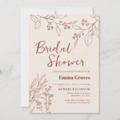 Floral Beige Bridal Shower Kaart (Voorkant)