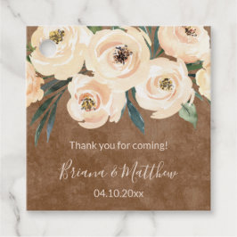 Floral Beige bruiloft Bedankjes Labels