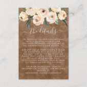Floral Beige bruiloft details Informatiekaartje (Voorkant)