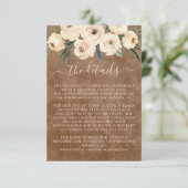 Floral Beige bruiloft details Informatiekaartje (Staand voorkant)