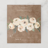 Floral Beige Bruine Trouwplaats Kaart Plaatskaartje (Buitenkant ongevouwen)