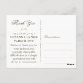 Floral Beige Foto Hartelijk dank voor Post Kaart (Achterkant)