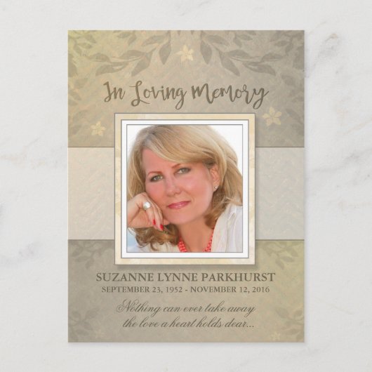 Floral Beige Foto Hartelijk dank voor Post Kaart (Voorkant)