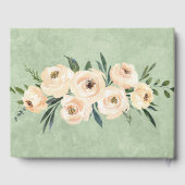 Floral Beige Groene Bruiloft Gastenboek (Achterkant)