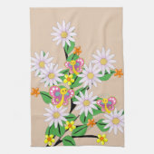 Floral Beige Kitchen Hand Towel Theedoek (Verticaal)