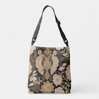 Floral Beige Lace Ai art Crossbody Tas