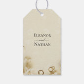 Floral Beige Lente Zomer Huwelijk Cadeaulabel (Achterkant)