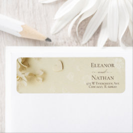 Floral Beige Lente Zomer Huwelijk Etiket