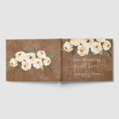 Floral Beige op bruine bruiloft gastenboek (Volledig)