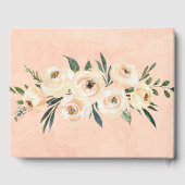 Floral Beige Peach bruiloft gastenboek (Achterkant)