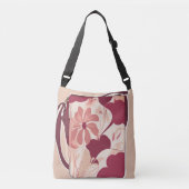Floral Beige Red AI art Crossbody Tas (Voorkant)