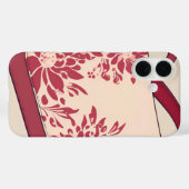 Floral Beige & Red AI kunst Case-Mate iPhone Case (Achterkant (horizontaal))
