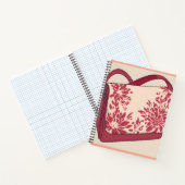 Floral Beige & Red AI kunst Notitieboek (Binnen)