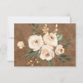 Floral Beige Rozen Gold Brown RSVP Card Bedankkaart (Achterkant)