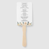 Floral Beige Trouwprogramma Handwaaier (Achterkant)