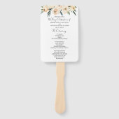 Floral Beige Trouwprogramma Handwaaier (Voorkant)