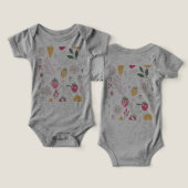 "Floral Bella+Canvas Baby Tri-Blend One Piece" (Ontwerp Voorkant & Achterkant)