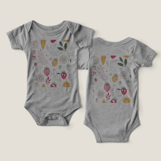"Floral Bella+Canvas Baby Tri-Blend One Piece" (Ontwerp Voorkant & Achterkant)