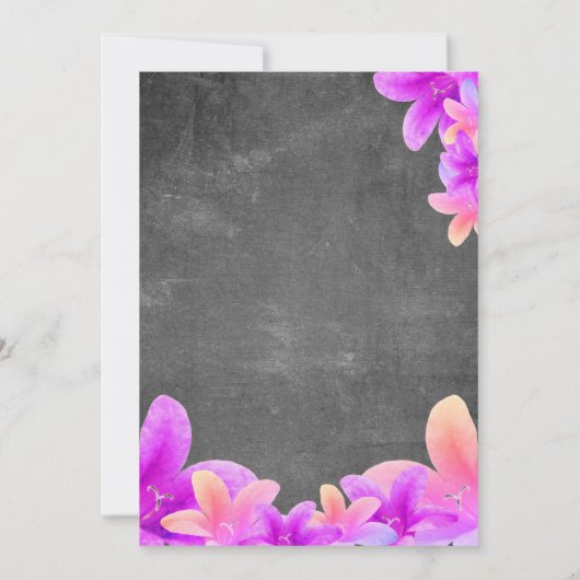 Floral Bellbloemen Chalkboard 80th Birthday Party Kaart (Achterkant)