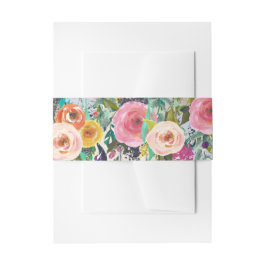 Floral Belly Band Uitnodigingen Wikkel