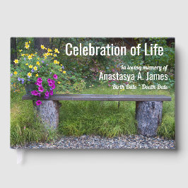 Floral Bench Celebration of Life Memorial Custom Gastenboek