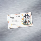 Floral Berner Mountain Dog Pet Care Service Magnetisch Visitekaartje (Voorbeeld)