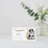 Floral Berner Mountain Dog Pet Care Service Visitekaartje (Staand voorkant)