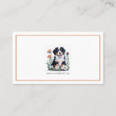 Floral Berner Mountain Dog Pet Care Service Visitekaartje (Achterkant)