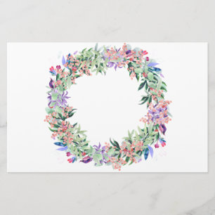 Floral Berries Wreath Briefpapier
